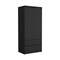 Tuhome Austin 2 Drawers Armoire, Double Door, Hanging Rod, Black CLW8961 - alternate 5
